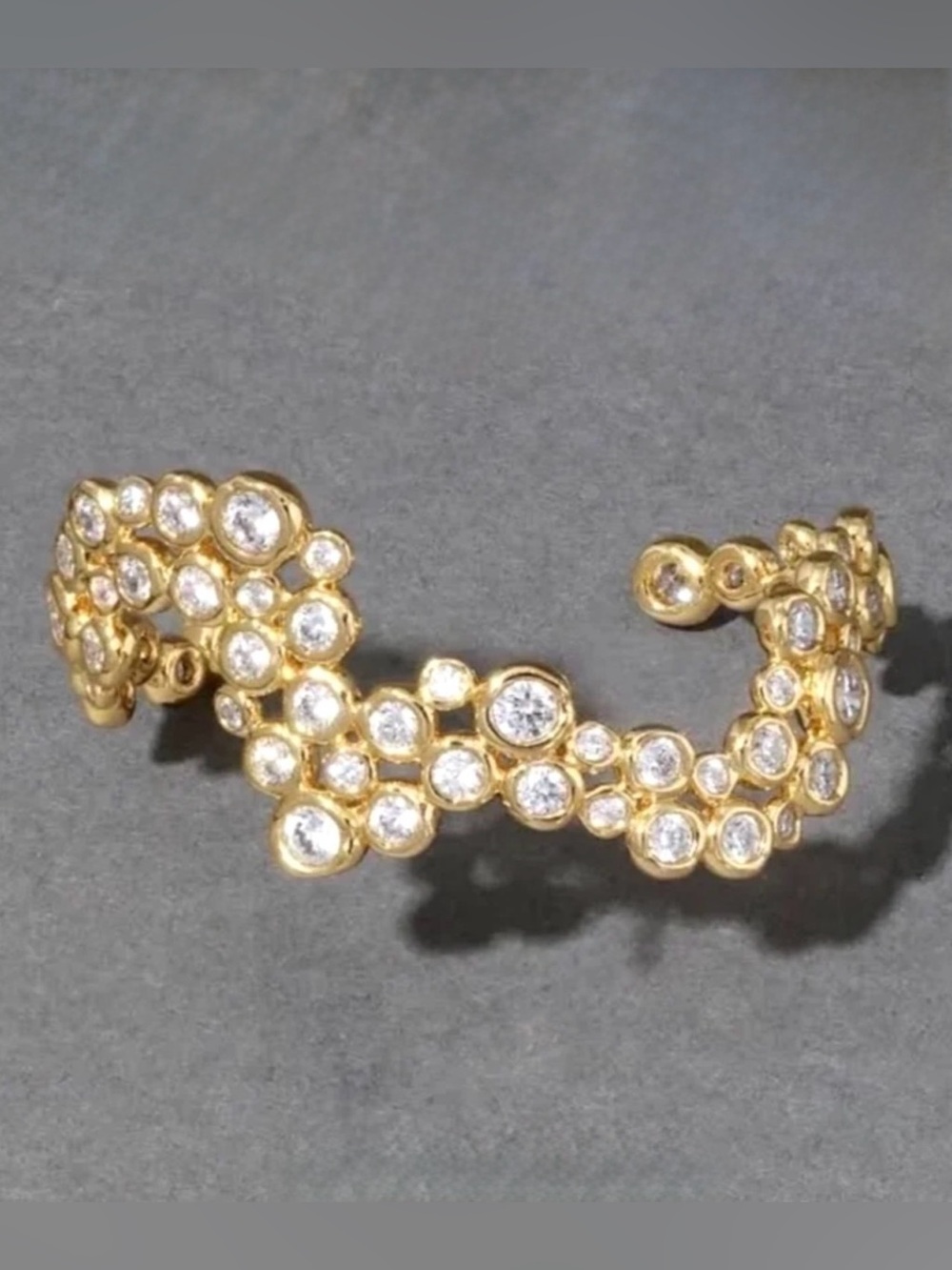 ALEXIS BITTAR Asterales Wave Cuff Bracelet Gold Clear C Z MY06